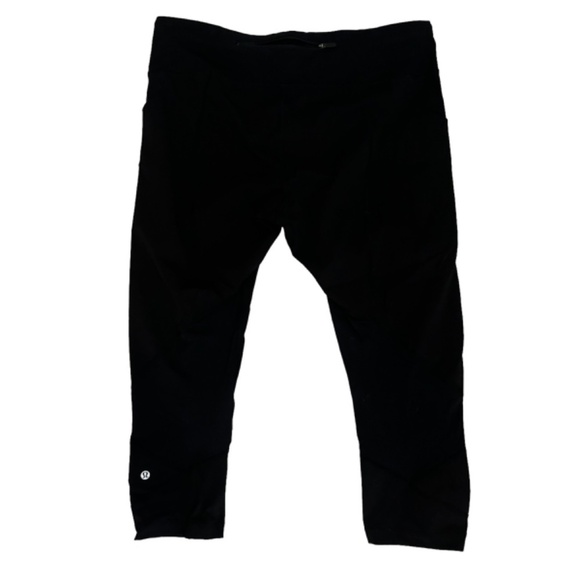 Lululemon Pace Rival Crop *Full-On Luxtreme 22" Black Capris SZ 12 - Picture 9 of 12
